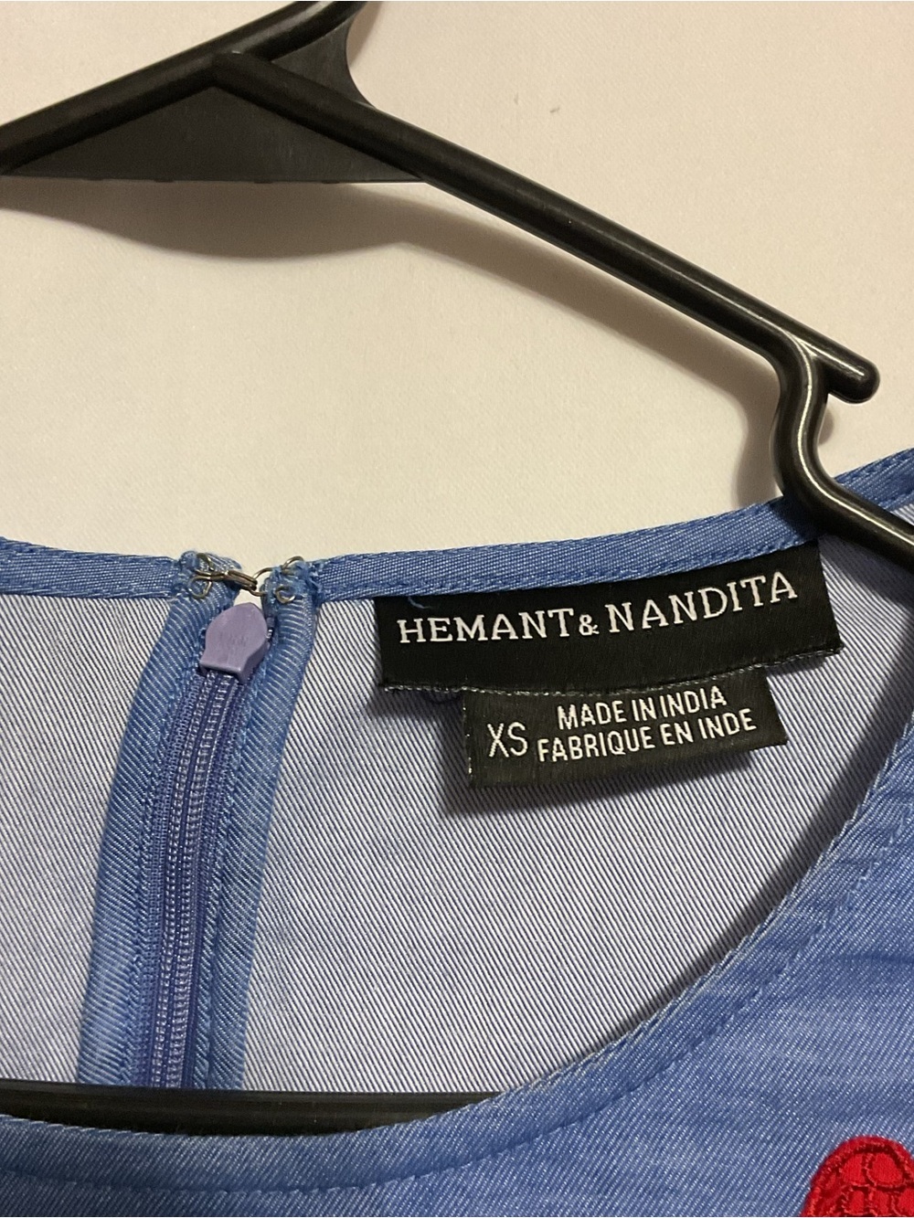 Anthropologie Hemant & Nandita Lianna Embroidered Chambray top - Picture 6 of 10